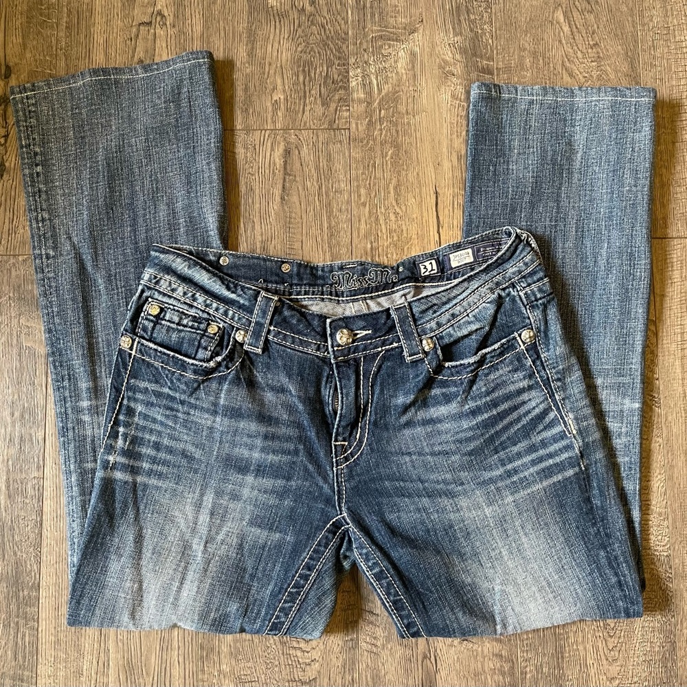 Miss Me Boot Cut Dark Blue Jeans, Size 31